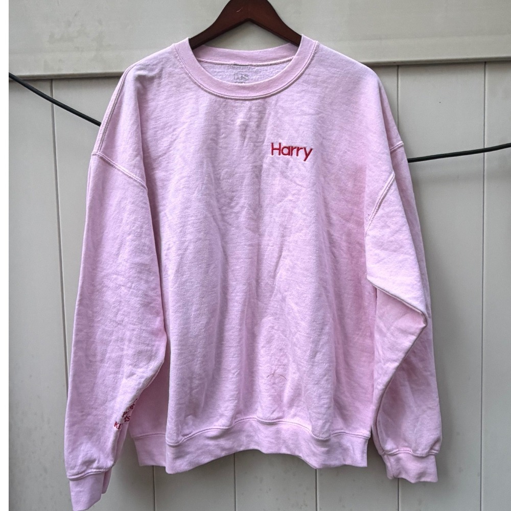 Harry Styles Treat People With Kindness Pink Embroidered Sweatshirt Tour Merch